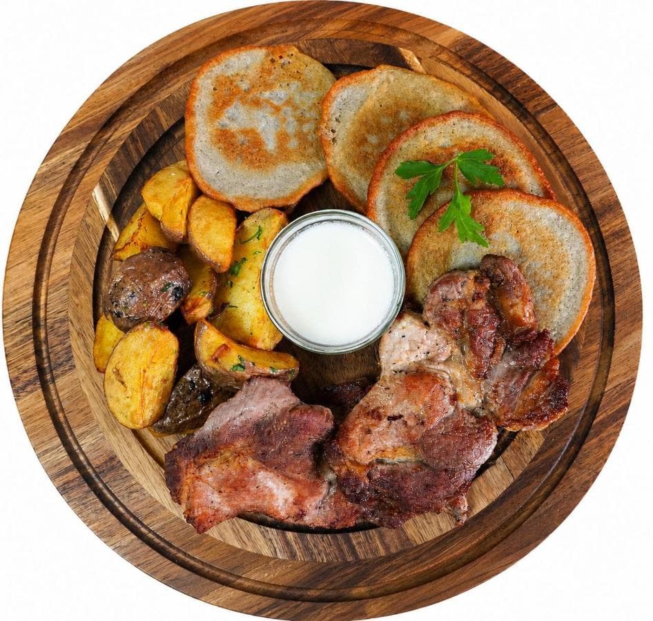 Hrenzele cu Cartofi Copți si Friptură